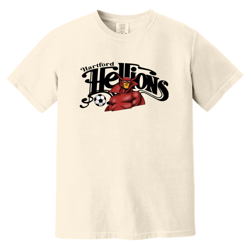 Hartford Hellions T-shirt Heavyweight MISL Soccer Team Fan Apparel Tee color Ivory