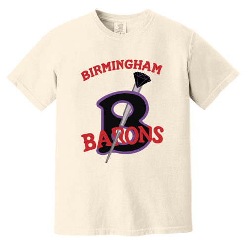 Birmingham Black Barons T-shirt Heavyweight Negro Leagues Baseball Team color Ivory