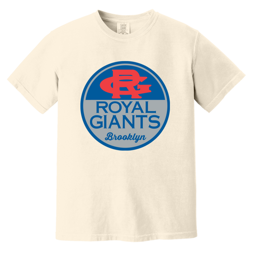Brooklyn Royal Giants T-shirt Heavyweight Negro Leagues Baseball Team Fan Apparel Tee color Ivory