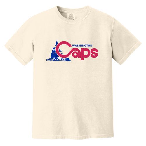 Washington Caps T-shirt Heavyweight ABA Basketball Team Fan Apparel Tee color Ivory
