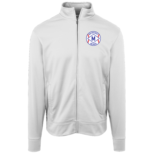Milwaukee Bears Full Zip Fleece Jacket A1 Negro Leagues Baseball Fan Apparel color White