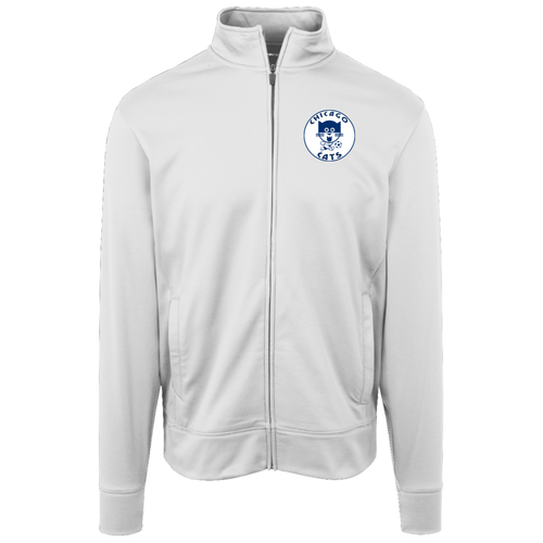Chicago Cats Full Zip Fleece Jacket ASL Soccer Team Fan Apparel color White