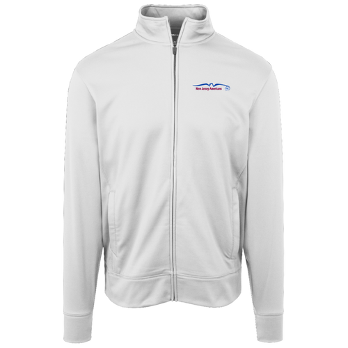 New Jersey Americans Full Zip Fleece Jacket ASL Soccer Team Fan Apparel color White