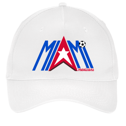 Miami Americans Twill Cap ASL Soccer Team Fan Apparel color White