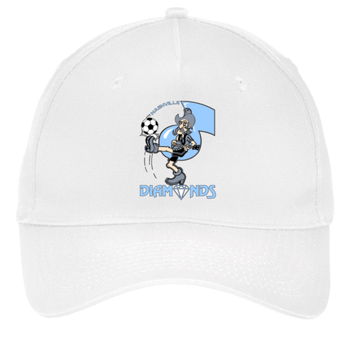 Nashville Diamonds Twill Cap ASL Soccer Team Fan Apparel color White