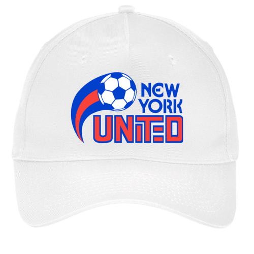 New York United Twill Cap ASL Soccer Team Fan Apparel color White