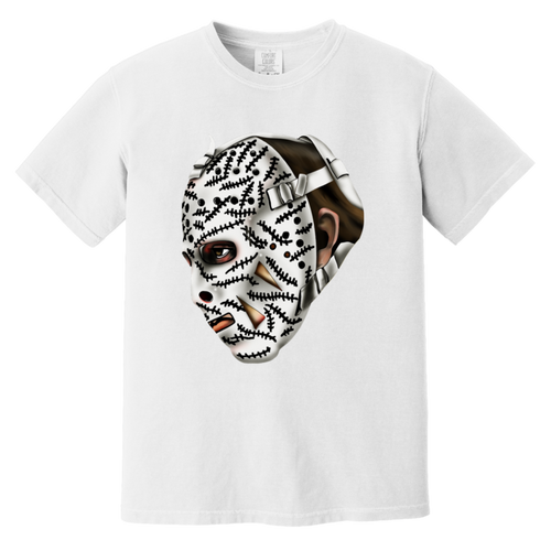 Boston Bruins Goalie NHL Gerry Cheevers Mask T-shirt color White