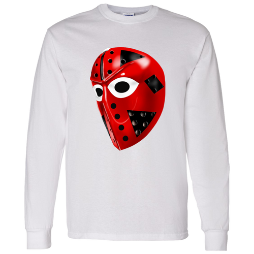 New York Islanders NHL Billy Smith Goalie Mask Long Sleeve Shirt color White