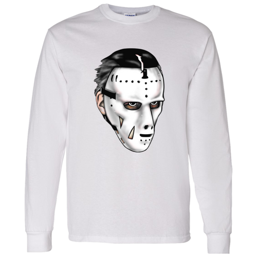 New York Rangers NHL Ed Giacomin Goalie Mask Long Sleeve Shirt color White