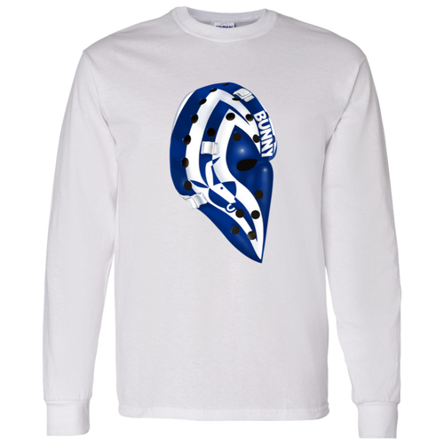 Toronto Maple Leafs NHL MIchel Bunny Larocque Goalie Mask Long Sleeve Shirt color White