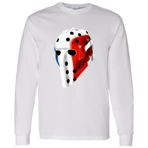 Montreal Canadiens NHL Richard Sevigny Goalie Mask Long Sleeve Shirt coor White