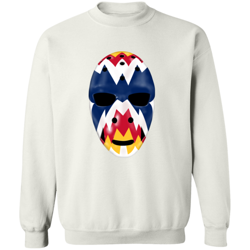 Colorado Rockies NHL Doug Fasvll Goalie Mask Sweatshirt Crewneck Pullover color White