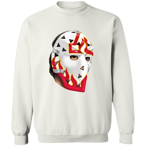 Atlanta Flames NHL Phil Myre Goalie Mask Sweatshirt Crewneck Pullover color White