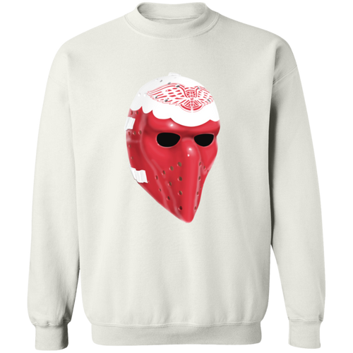 Detroit Red Wings NHL Ron Low Goalie Mask Sweatshirt Crewneck Pullover color White