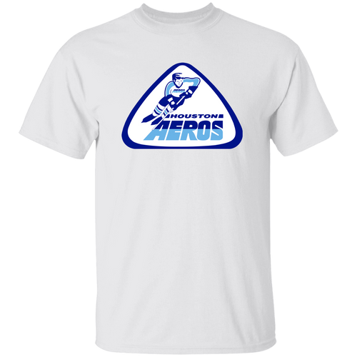 Houston Aeros WHA Hockey Short Sleeve Tee Shirt in White