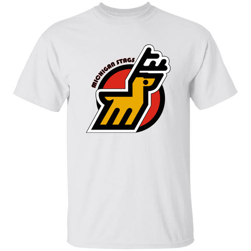 Michigan Stags WHA Hockey Short Sleeve Tee Shirt in White