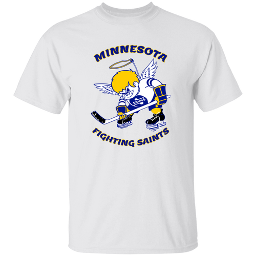 Minnesota Fighting Saints WHA Hockey Short Sleeve Tee Shirt in White