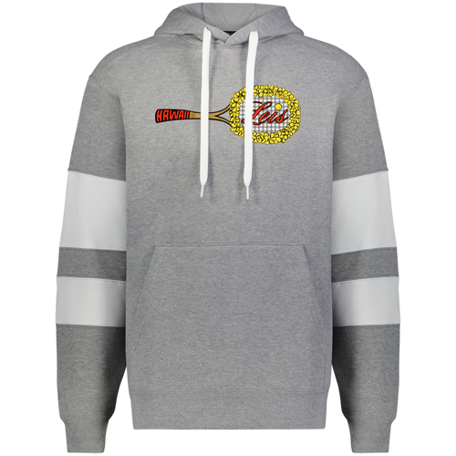 Hawaii Leis WTT Tennis Athletic Fleece Hoodie in Charcoal Heather/White
