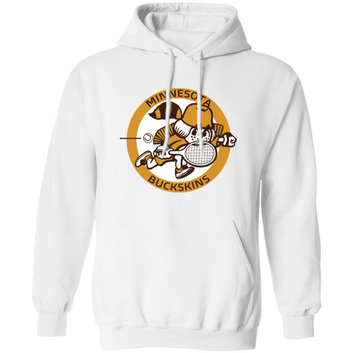 Retro Minnesota Buckskins pullover hoodie featuring vintage WTT tennis team logo in white