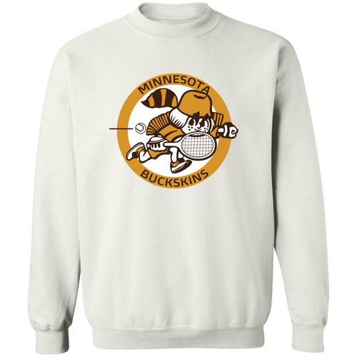 Retro Minnesota Buckskins crewneck pullover sweatshirt featuring vintage WTT tennis team logo in white