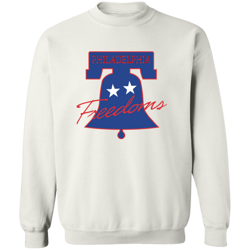 Retro Philadelphia Freedoms crewneck pullover sweatshirt featuring vintage WTT tennis team logo in white