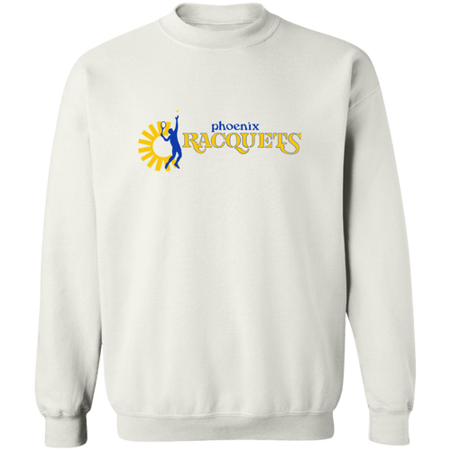 Retro Phoenix Racquets crewneck pullover sweatshirt featuring vintage WTT tennis team logo in white