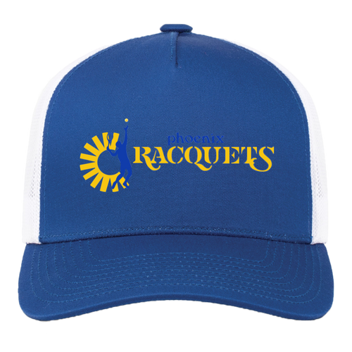 Vintage x World Team Tennis trucker cap with seamless 5-panel front and retro logo in royal blue/white