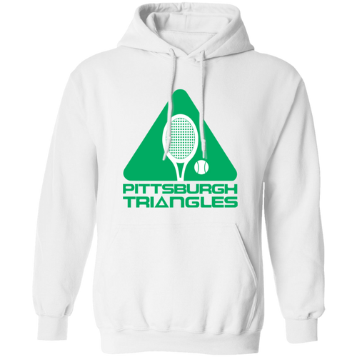 Retro Pittsburgh Triangles pullover hoodie featuring vintage WTT tennis team logo in white