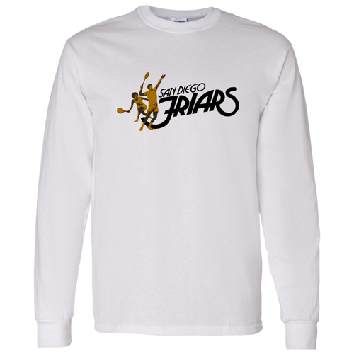 Retro San Diego Friars long sleeve shirt featuring vintage WTT tennis team logo in white