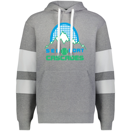 Sea Port Cascades WTT Tennis Athletic Fleece Hoodie in Charcoal Heather/White