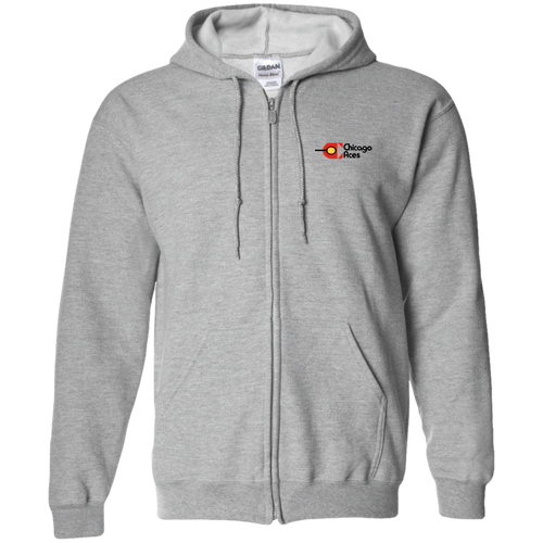 Chicago Aces  WTT Tennis Full Zip Hoodie in Sport Grey Front