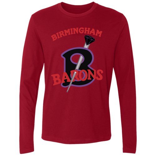 Birmingham Black Barons Long Sleeve Shirt Negro League Baseball color Cardinal Red