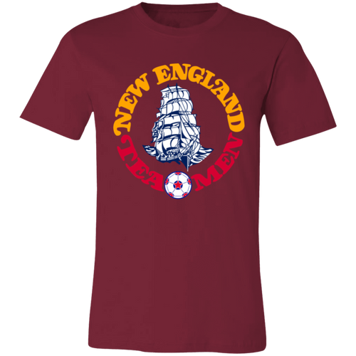 New England Tea Men T-shirt Premium NASL Soccer color Cardinal Red