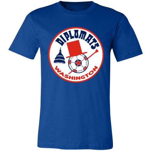Washington Diplomats T-shirt Premium NASL Soccer color Royal Blue