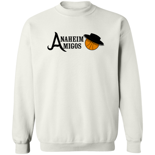 Anaheim Amigos Sweatshirt Classic Crewneck ABA Basketball color White