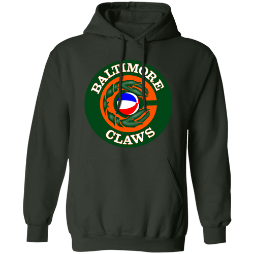 Baltimore Claws Hoodie Pullover Classic ABA Basketball color Forest Green