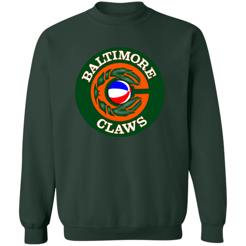 Baltimore Claws Sweatshirt Classic Crewneck ABA Basketball color Forest Green