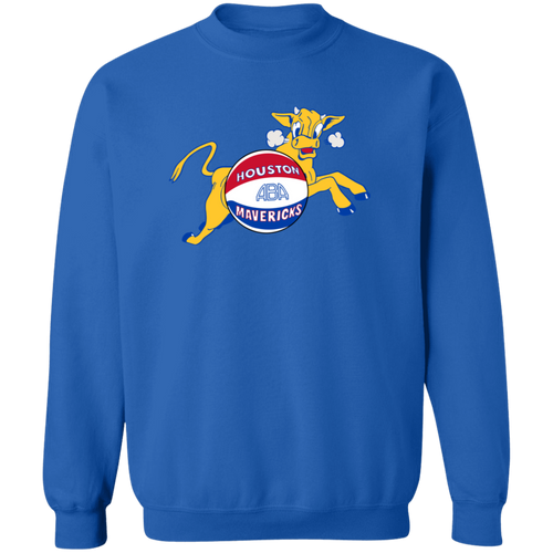 Houston Mavericks Sweatshirt Classic Crewneck ABA Basketball color Royal Blue