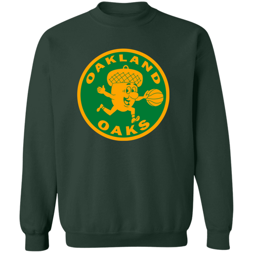 Oakland Oaks Sweatshirt Classic Crewneck ABA Basketball color Forest Green