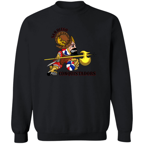 San Diego Conquistadors Sweatshirt Classic Crewneck ABA Basketball color Black
