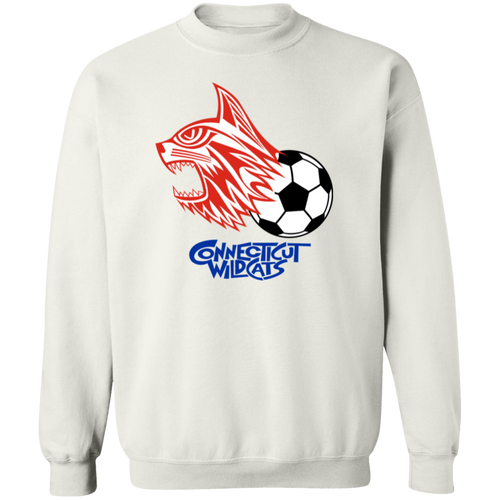 Connecticut Wildcats Sweatshirt Classic Crewneck ASL Soccer color White