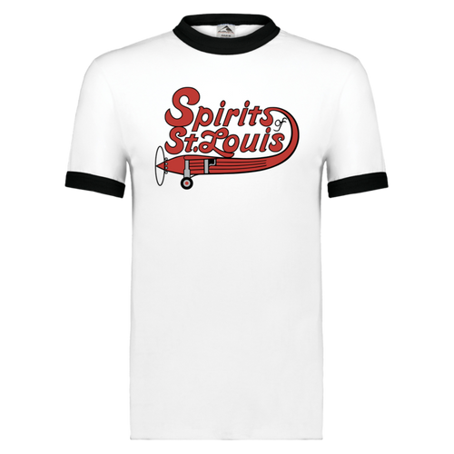 St. Louis Spirits ABA T-shirt Ringer American Basketball Association Team Tee color White/Black