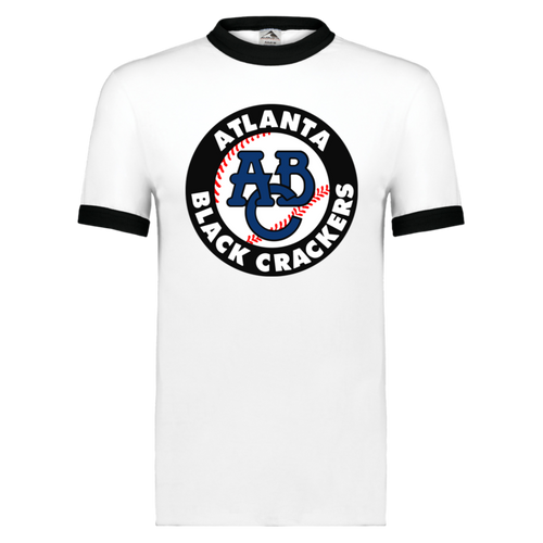 Atlanta Black Crackers T-shirt Ringer Negro League Baseball color White/Black