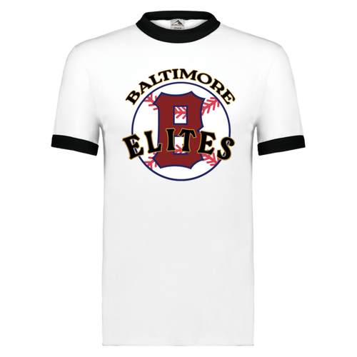 Baltimore Elites T-shirt Ringer Negro League Baseball color White/Black