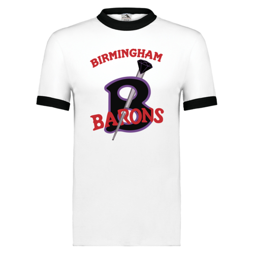 Birmingham Black Barons T-shirt Ringer Negro League Baseball color White/Black