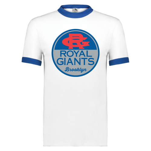 Brooklyn Royal Giants T-shirt Ringer Negro League Baseball color White/Royal Blue
