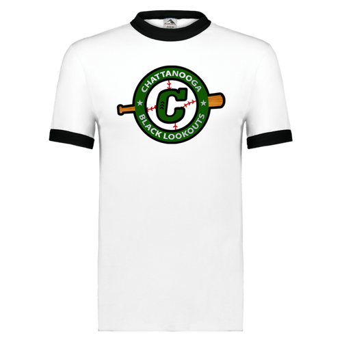 Chattanooga Black Lookouts T-shirt Ringer Negro League Baseball color White/Black