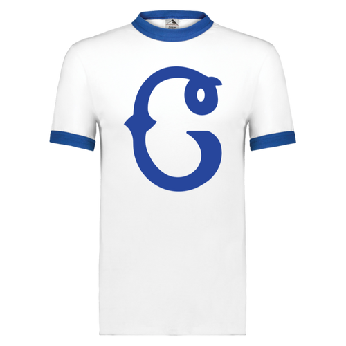 Columbus Blue Birds T-shirt Ringer Negro League Baseball color White/Royal Blue