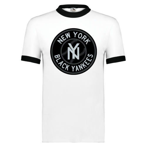 New York Black Yankees T-shirt Ringer Negro League Baseball color White/Black
