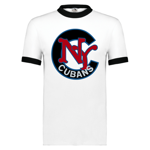 New York Cubans T-shirt Ringer Negro League Baseball color White/Black